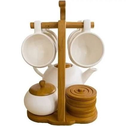 سرویس چای‌خوری چوب سرامیک مدل استار